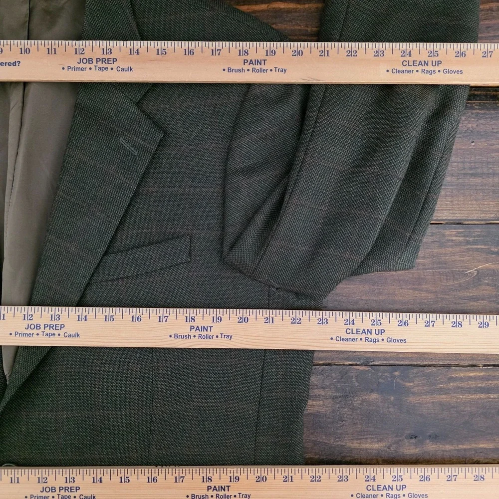 Majer Maconde Men's Sport Coat Blazer Two Button Soft Wool‎ Plaid Size 42R GREEN